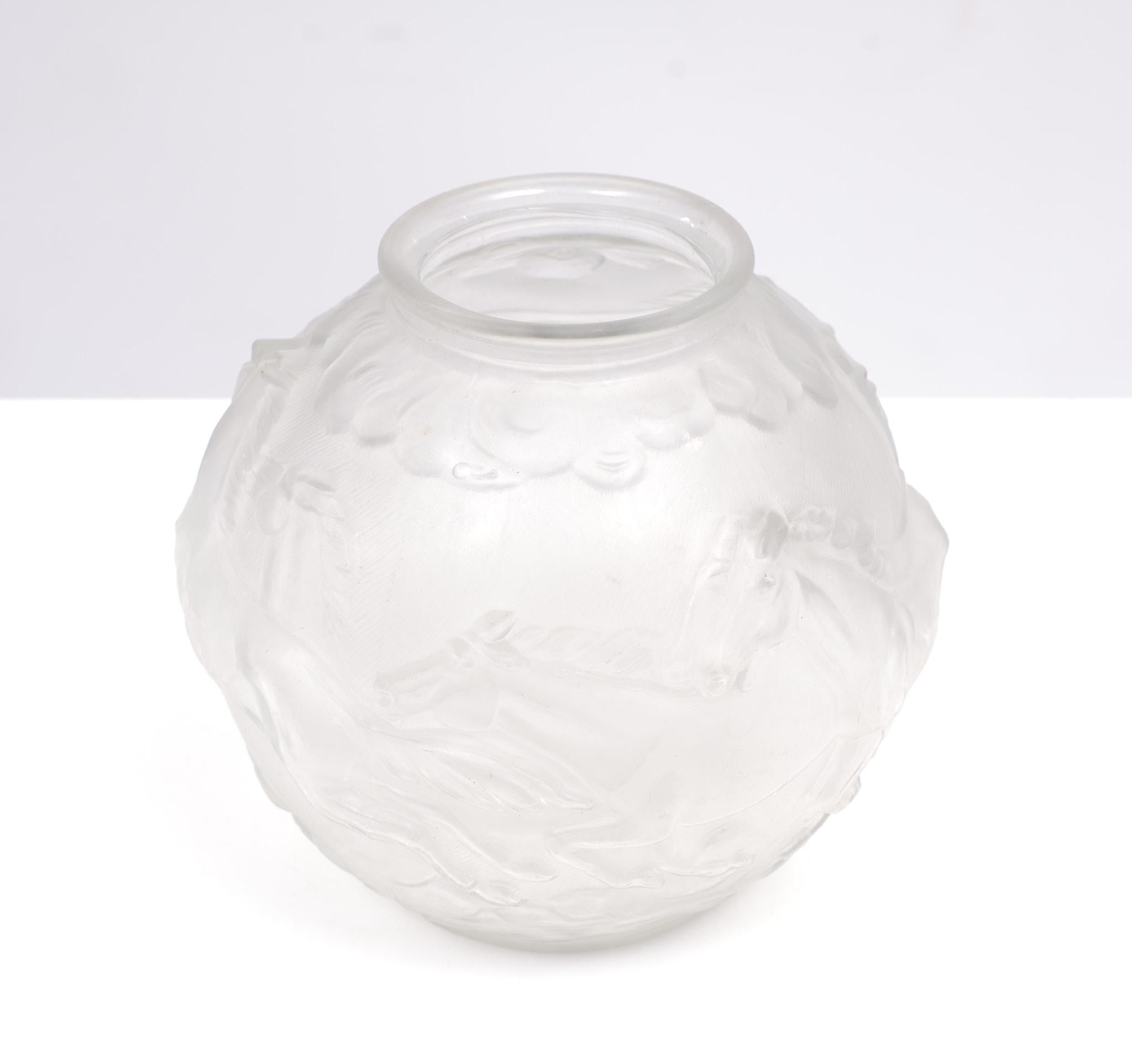 Mid-20th Century Karl Zentner, Satined Art Deco Ball Vase For Sale