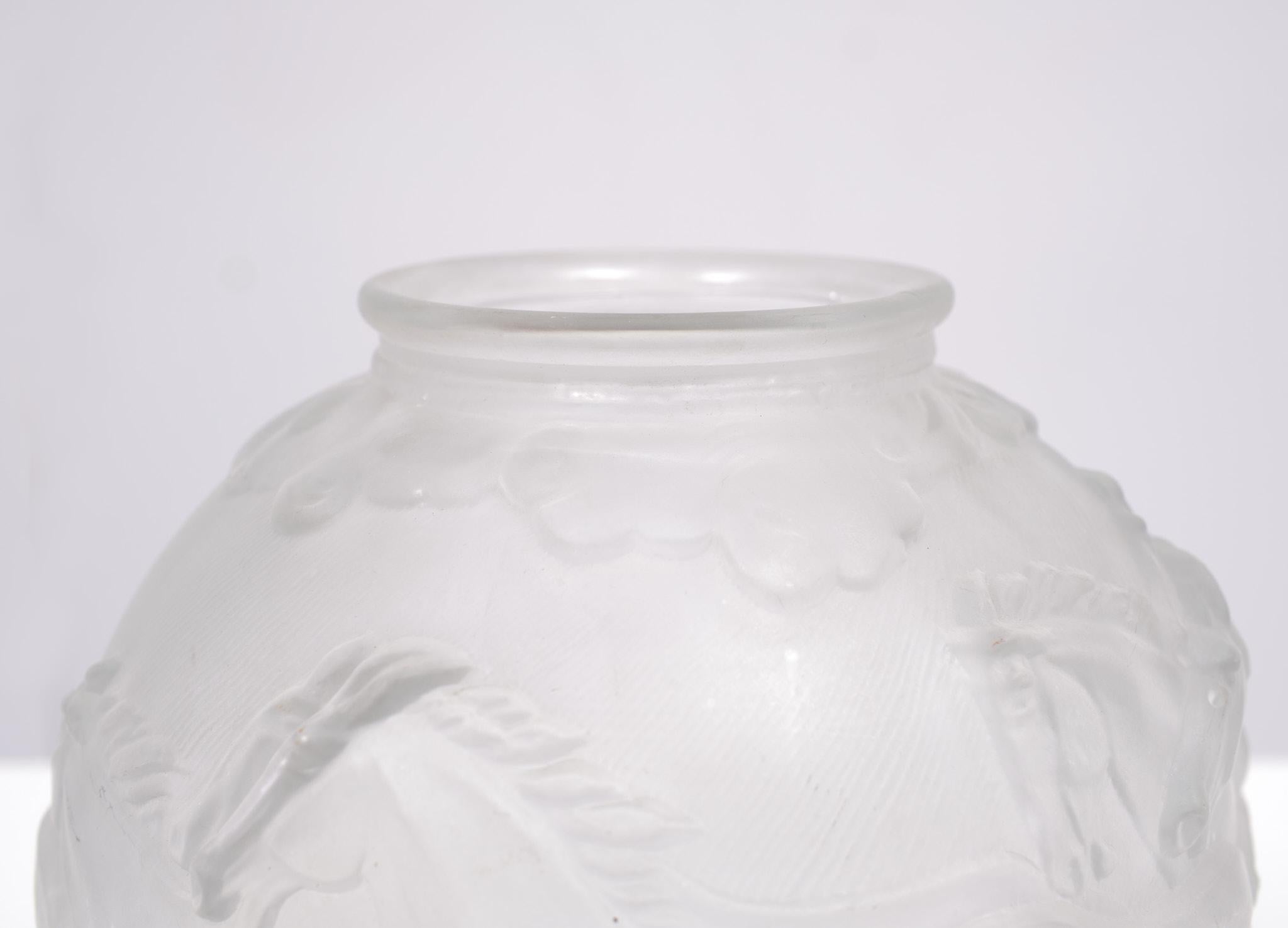 Glass Karl Zentner, Satined Art Deco Ball Vase For Sale