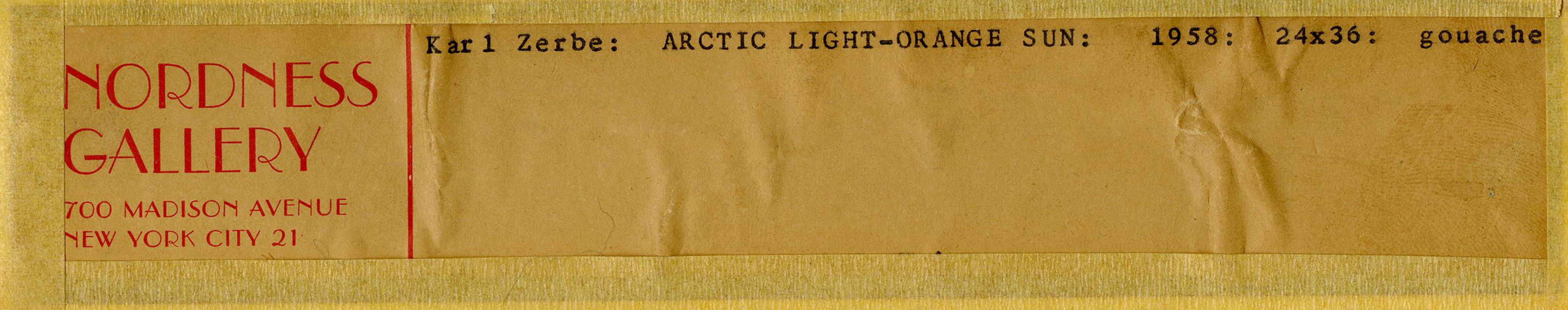 Arctic Light - Orange Sun - American Modern Painting by Karl Zerbe