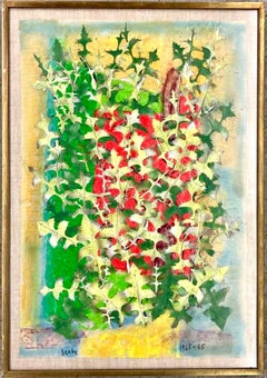 Boston Modernist Painting Floral Foliage Collage German Expressionist Karl Zerbe