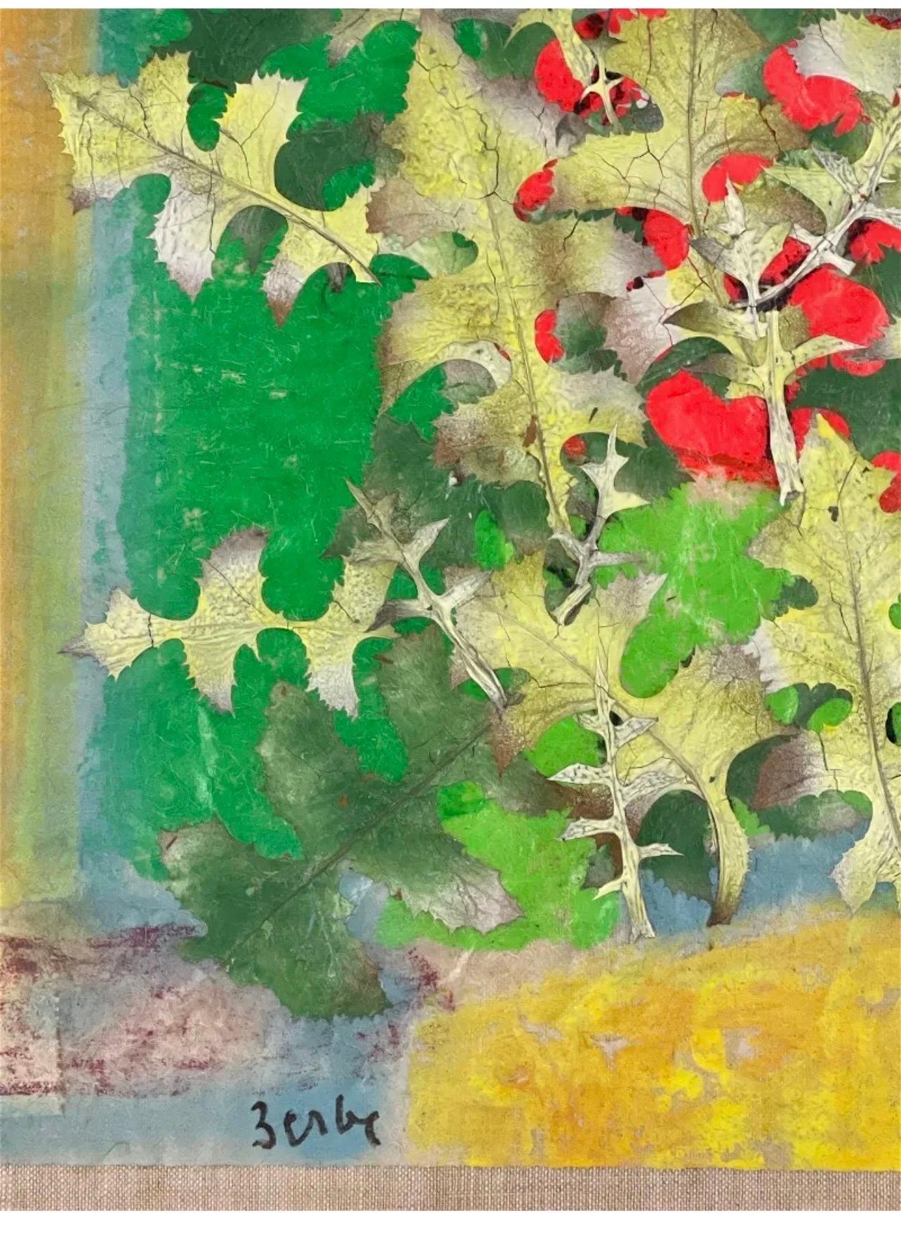 Bostoner modernistisches Gemälde mit Blumenmuster und Collage des deutschen Expressionisten Karl Zerbe im Angebot 5