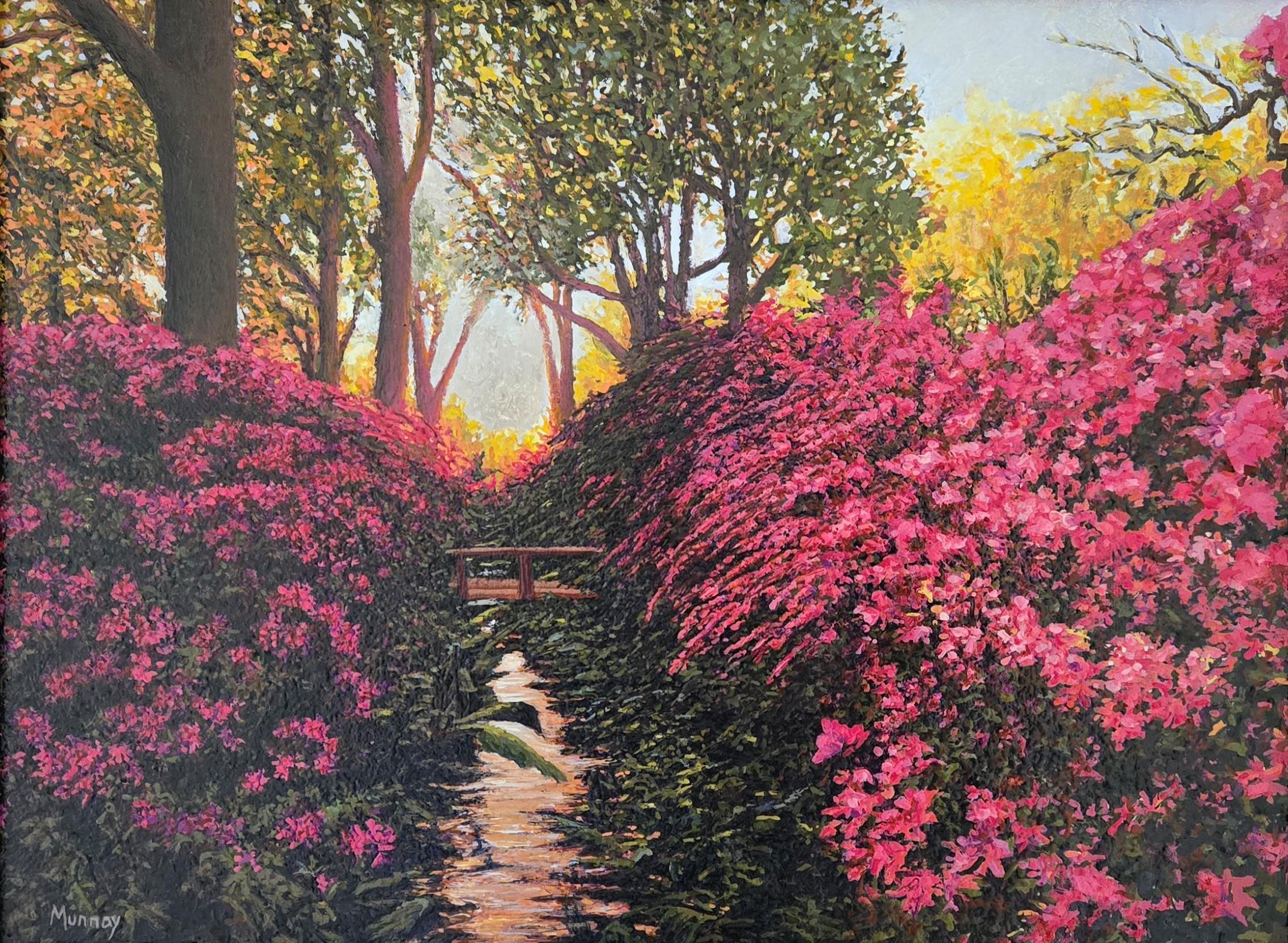Azaleas at Sunset (Impressionismus), Painting, von Karla Murray