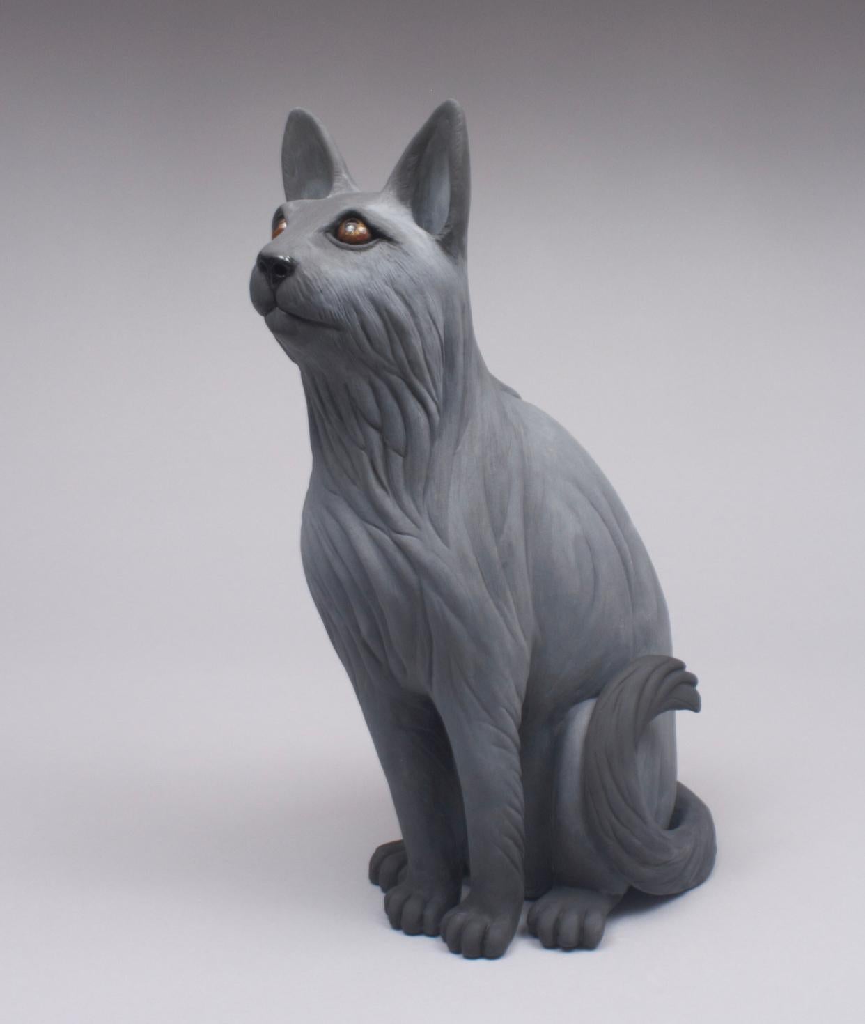 Karla Walter Still-Life Sculpture - Ceramic Sculpture Titled: I Have a Cat