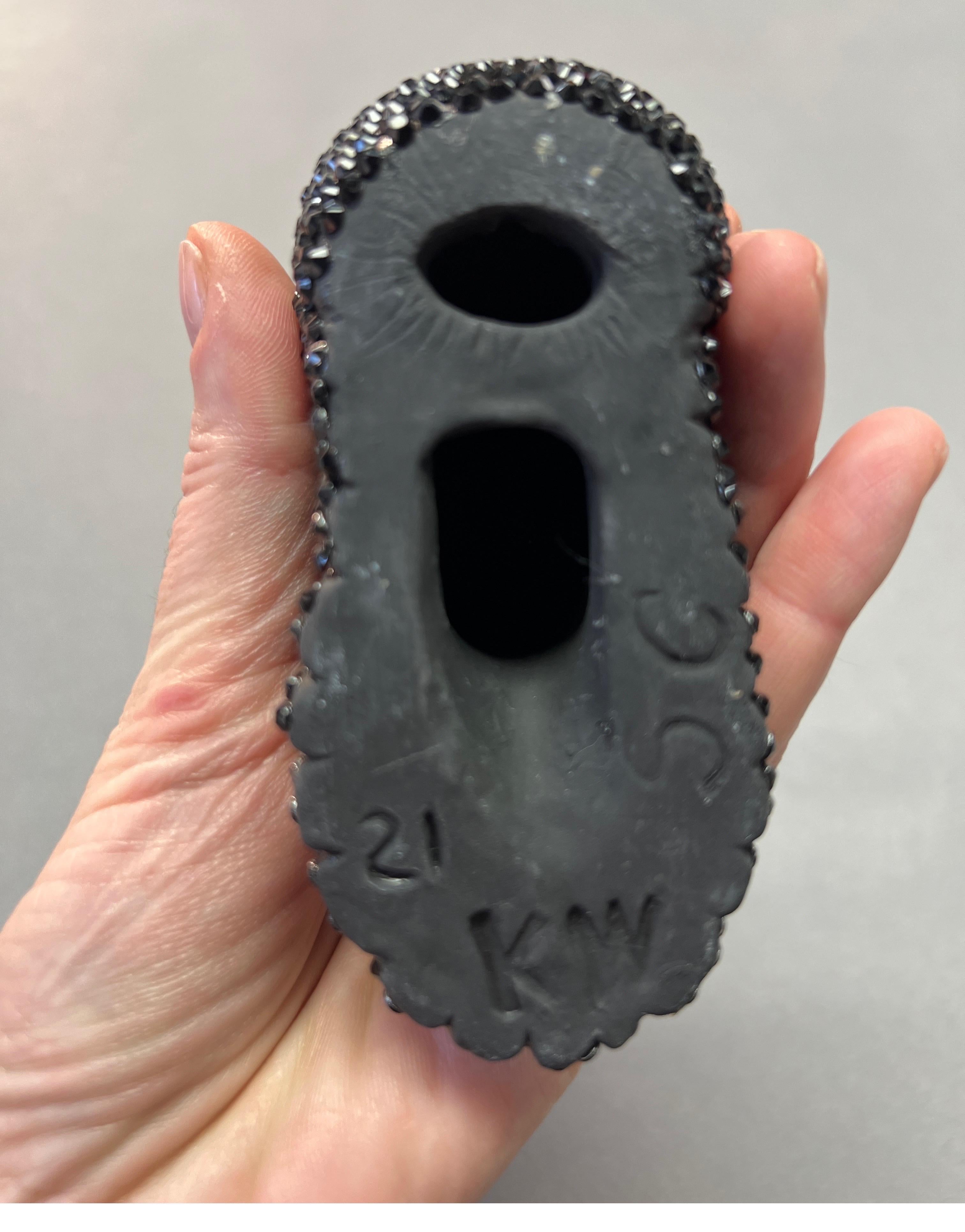 Ceramic, Swarovski Crystals, Wall Sculpture of Crow Head For Sale 3