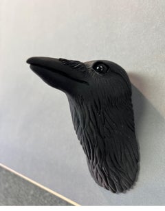 Ceramic Wall Sculpture of Crow #15