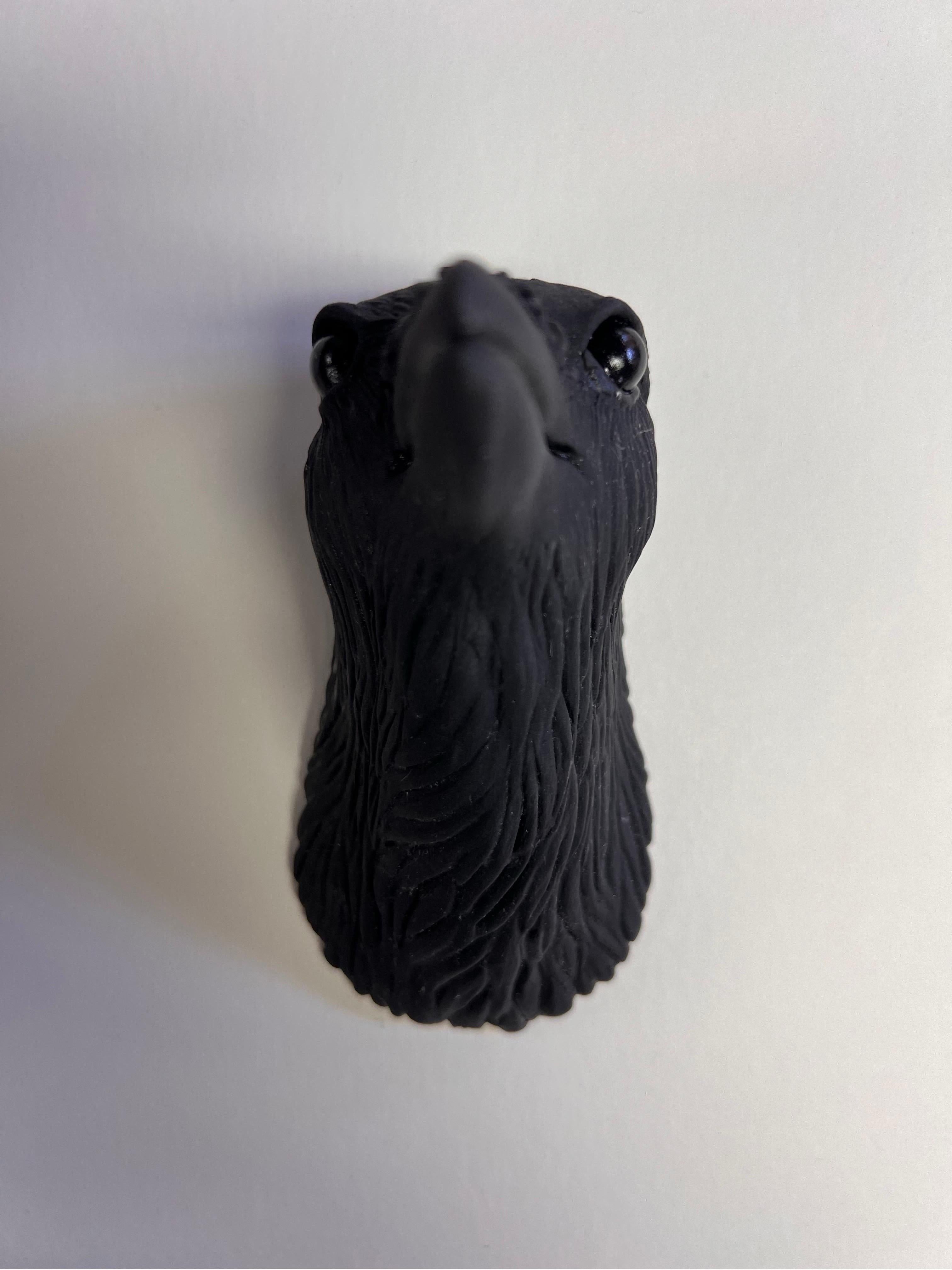 Ceramic Wall Sculpture of Crow #15 For Sale 4