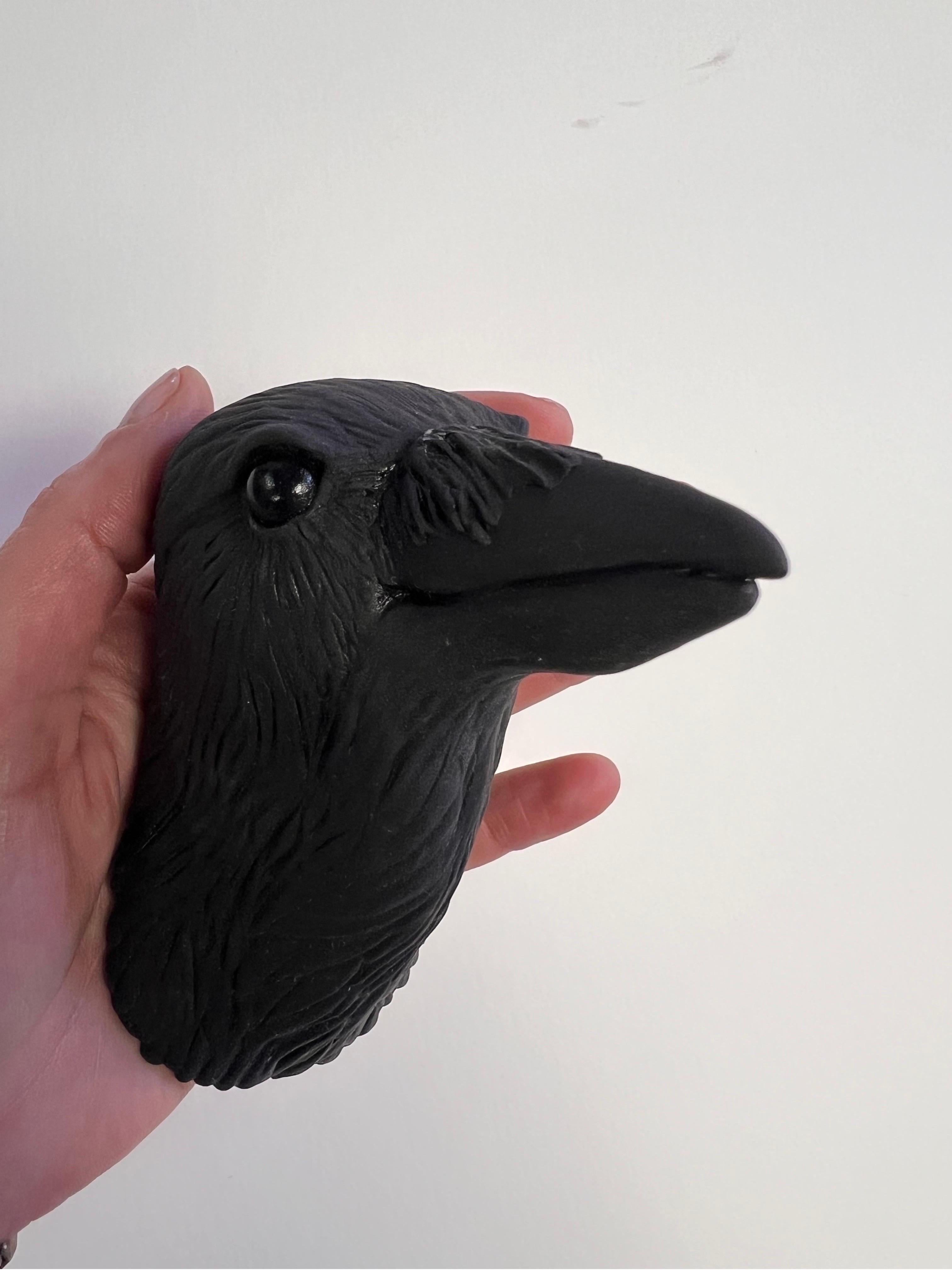 Ceramic Wall Sculpture of Crow #15 For Sale 1