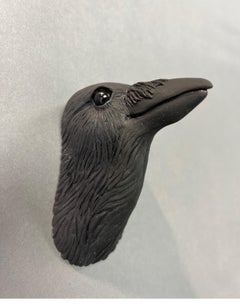Ceramic Wall Sculpture of Crow #15