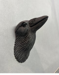 Ceramic Wall Sculpture of Crow #16