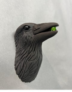 Ceramic Wall Sculpture of Crow #8