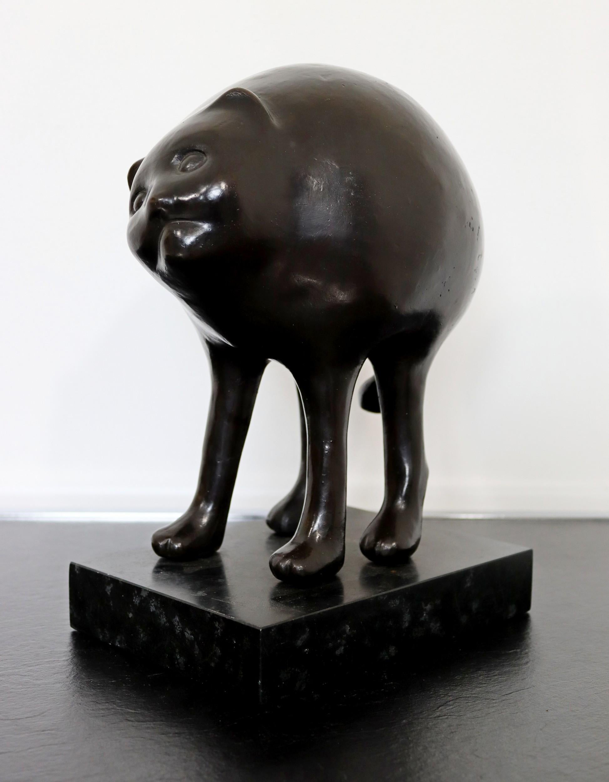 Karla Wyss Tye Untitled Kitten Bronze Table Sculpture In Good Condition In Keego Harbor, MI