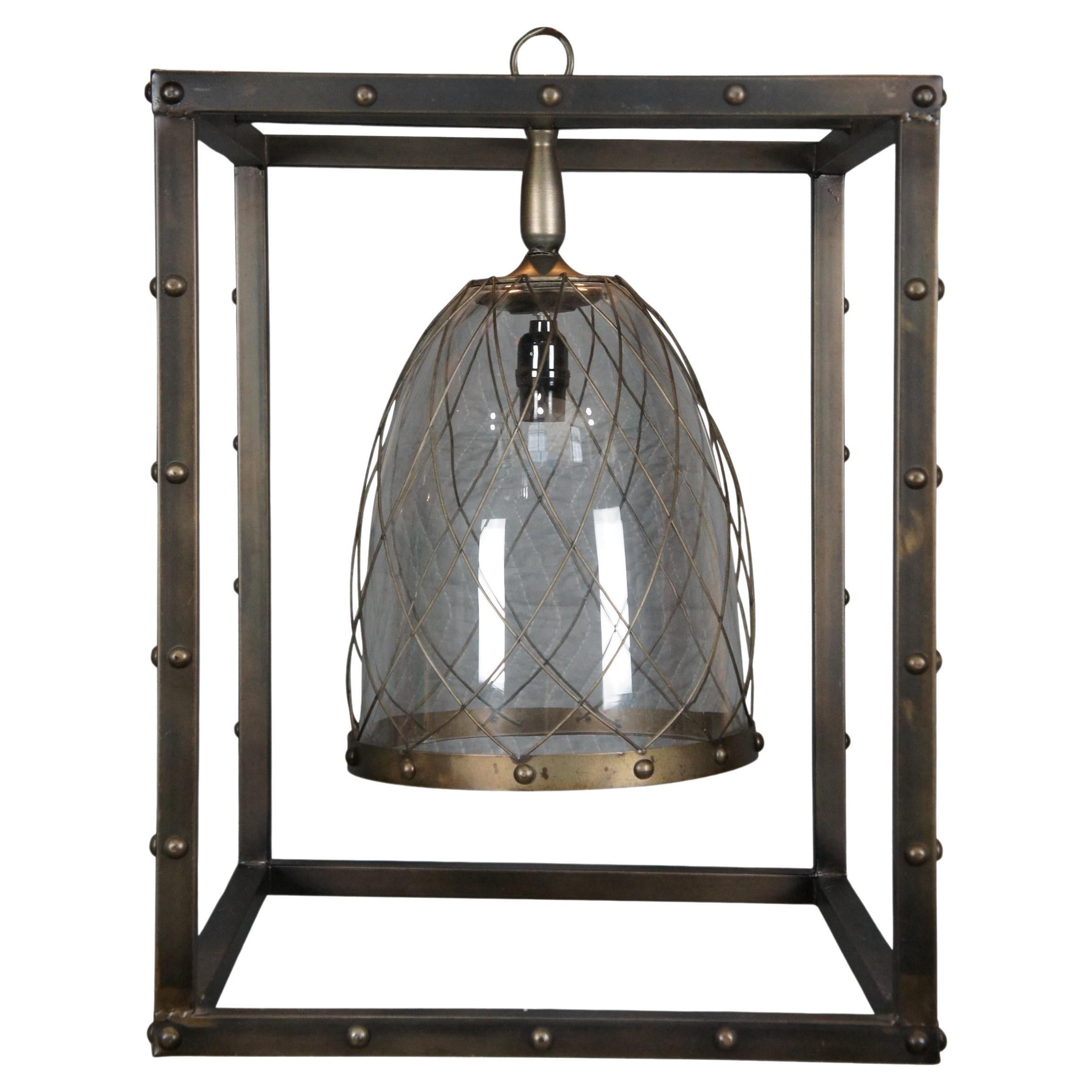 Karlin Industrial Nested Cage Glass Bell Chandelier Pendant Light Chandelier