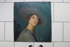 Retrato. 1916. Óleo sobre lienzo sobre cartón. 58x56 cm. Firmado