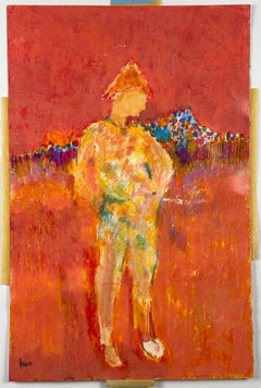 Arlequin dans un paysage