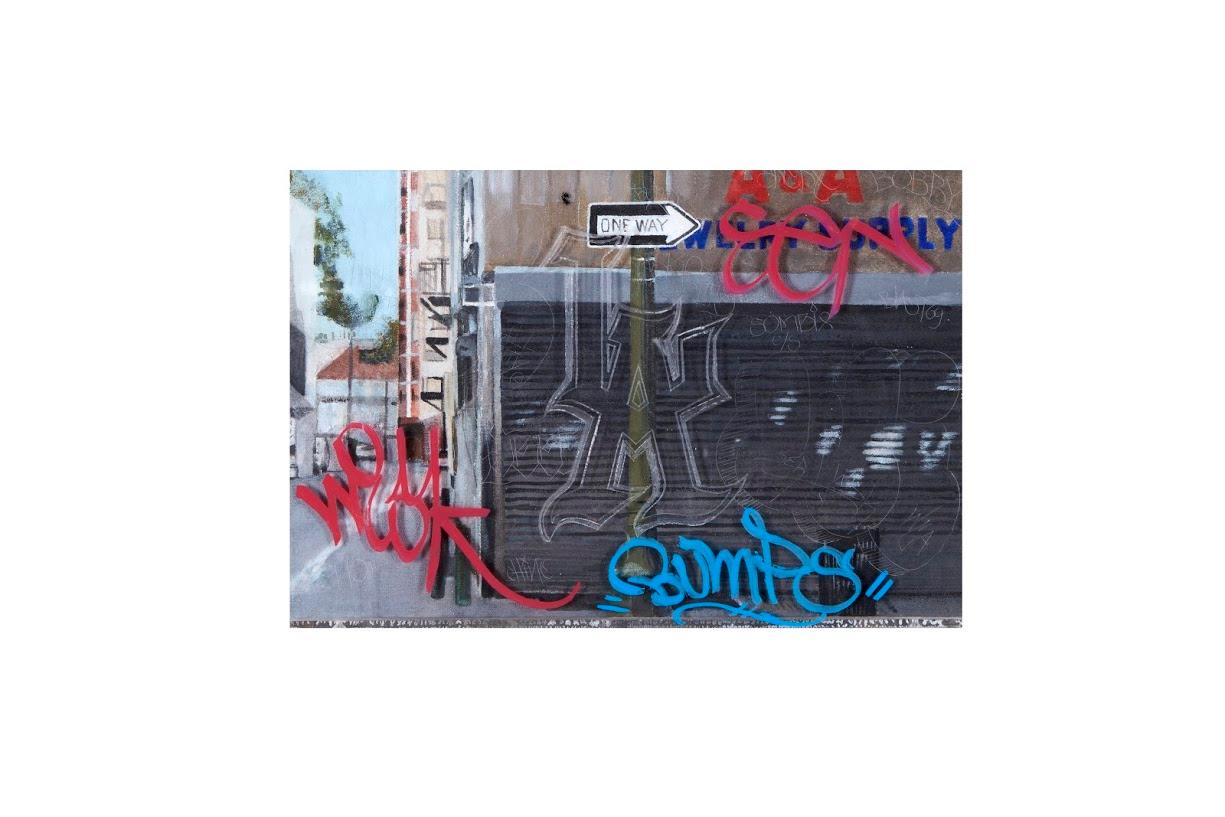 One Way - Original Urban Painting - Graffiti Inspired  - Mixed Media Art by Karlos Marquez