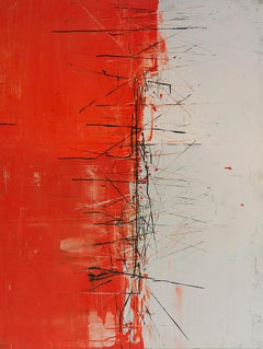 Red and White - Original Abstract Painting - Graffiti Inspired 