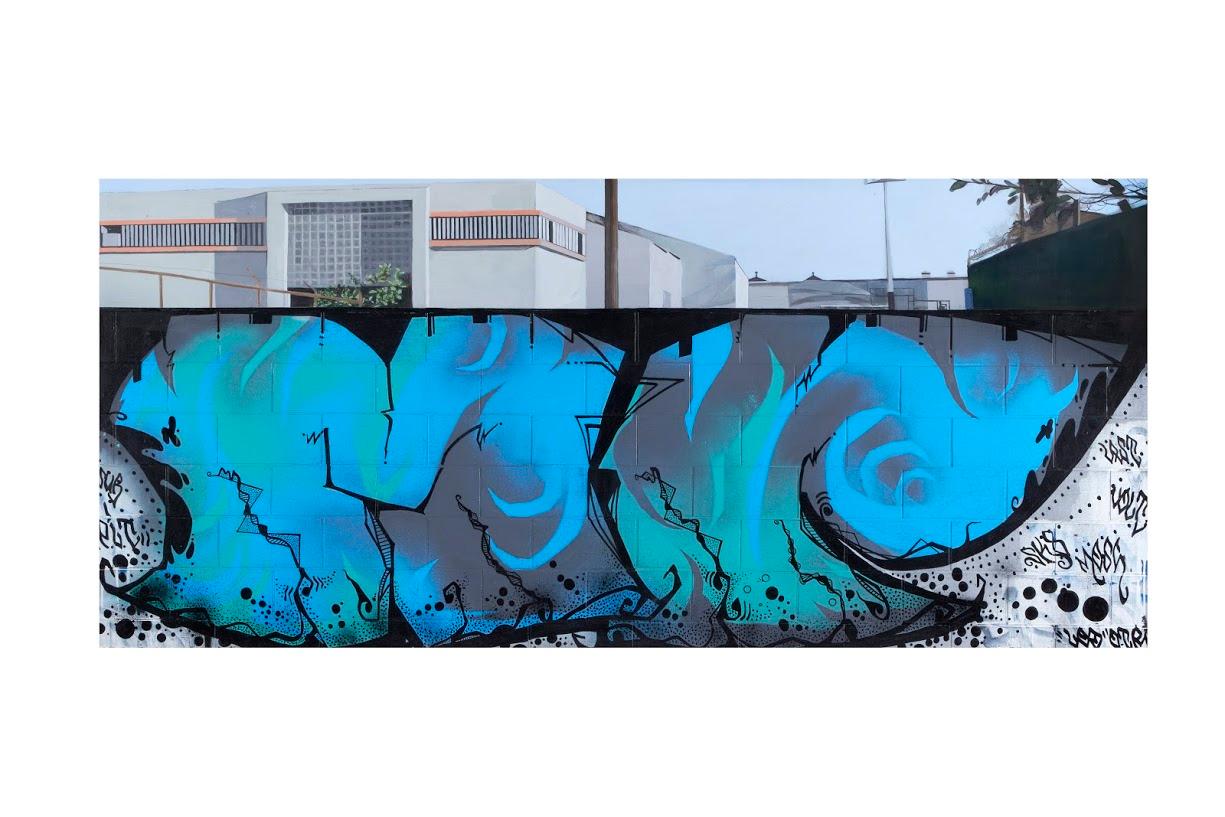 Karlos Marquez Landscape Painting - Wonderwall - Original Urban Painting - Graffiti Inspired 