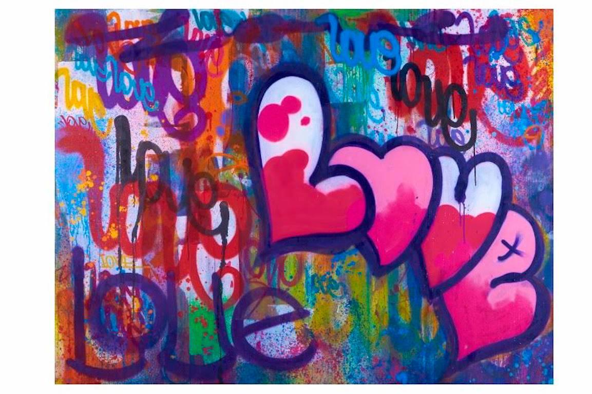 Karlos Marquez Abstract Print - Big Love - Framed Limited Edition Print - Contemporary - Graffiti Inspired