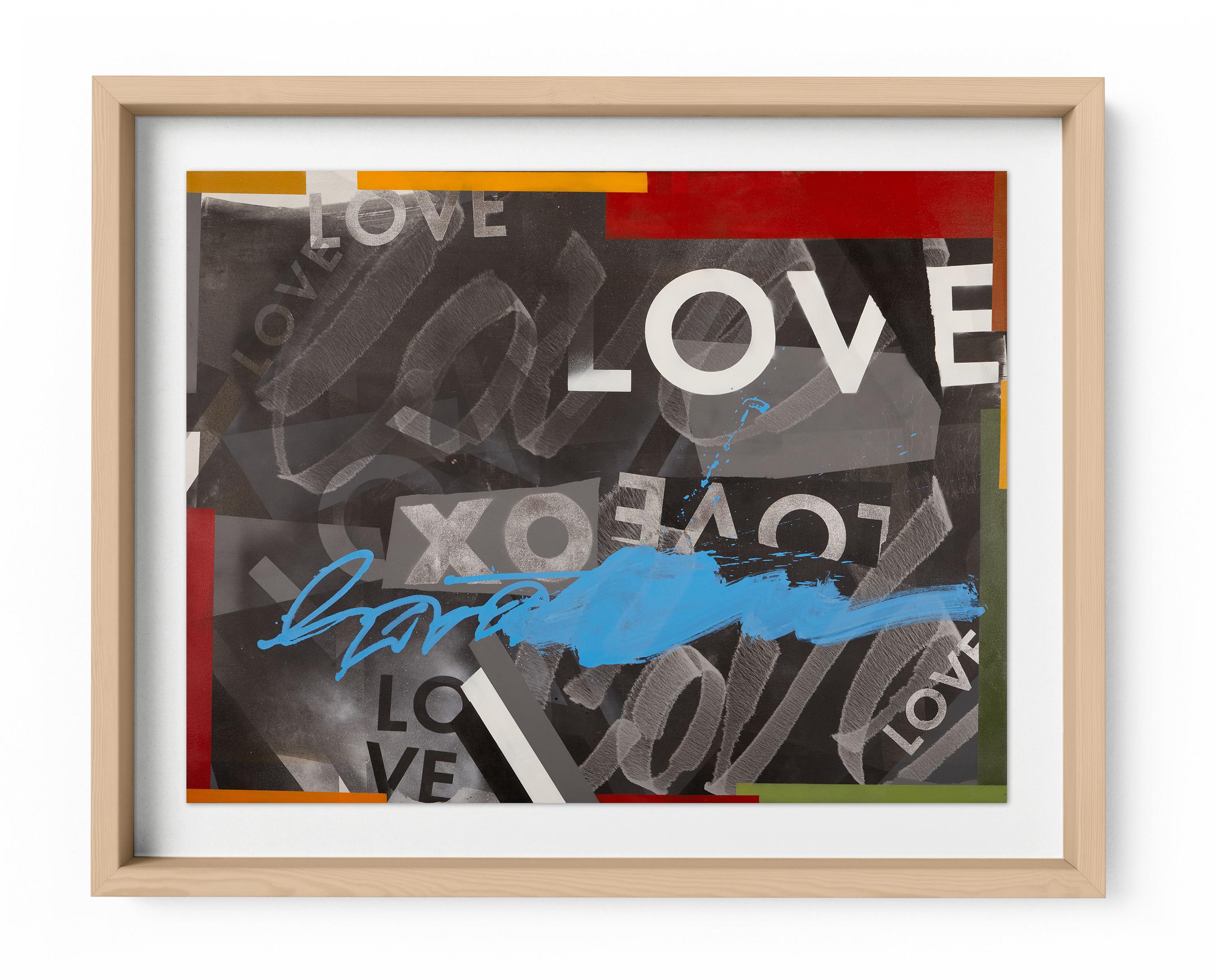 Get Love is a framed signed limited edition contemporary print by iconic Los Angeles-based visual artist and one of LA's original Graffiti artists Karlos Marquez. It features vibrant colors and abstract street art on high quality fine art paper.  