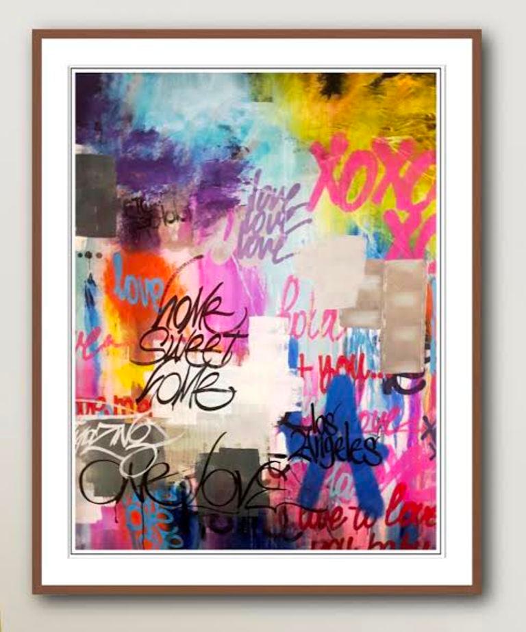 Karlos Marquez Abstract Print - Home Sweet Home - Framed Limited Edition Print - Graffiti Inspired