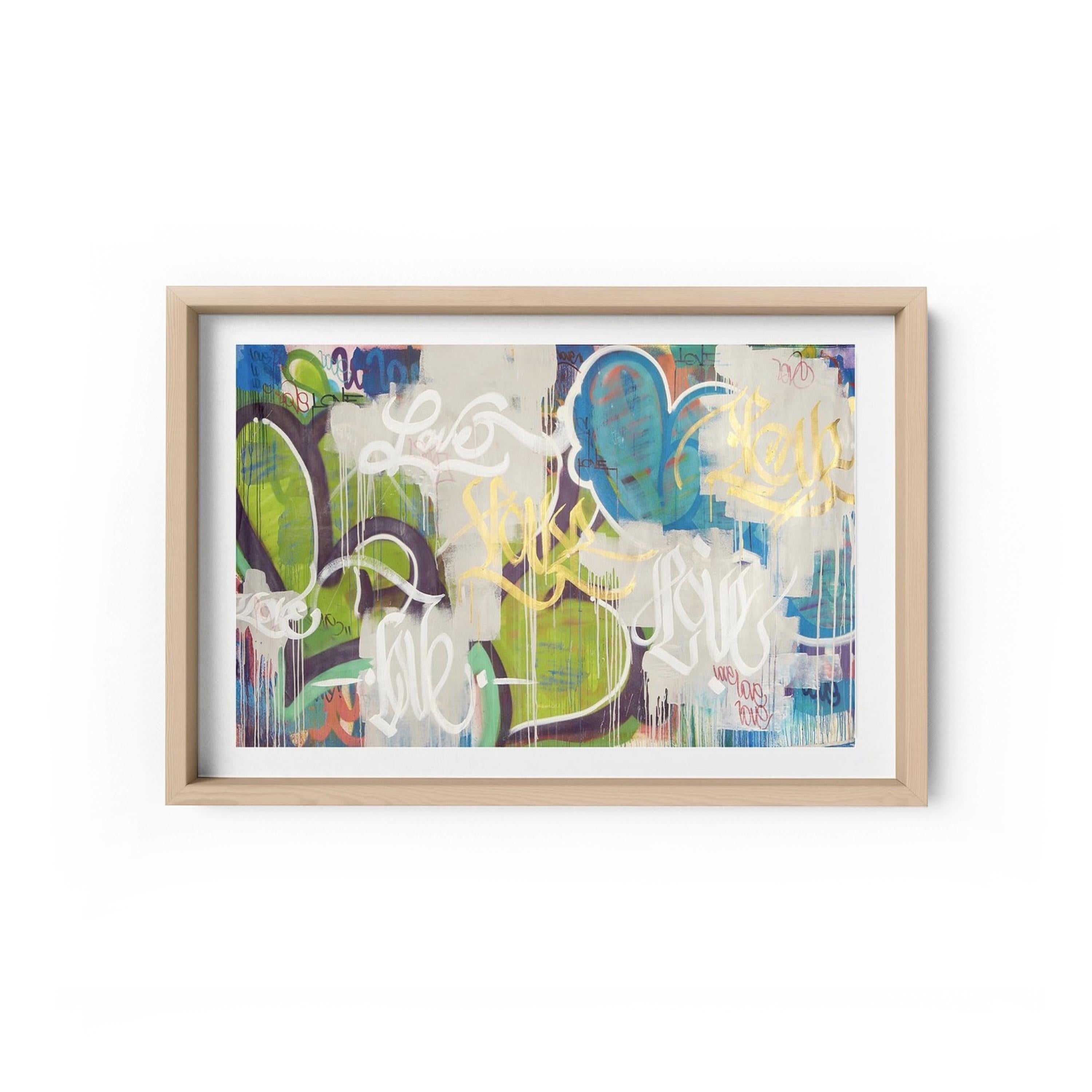 Love Me True - Framed Limited Edition - Contemporary - Graffiti - Street  - Print by Karlos Marquez