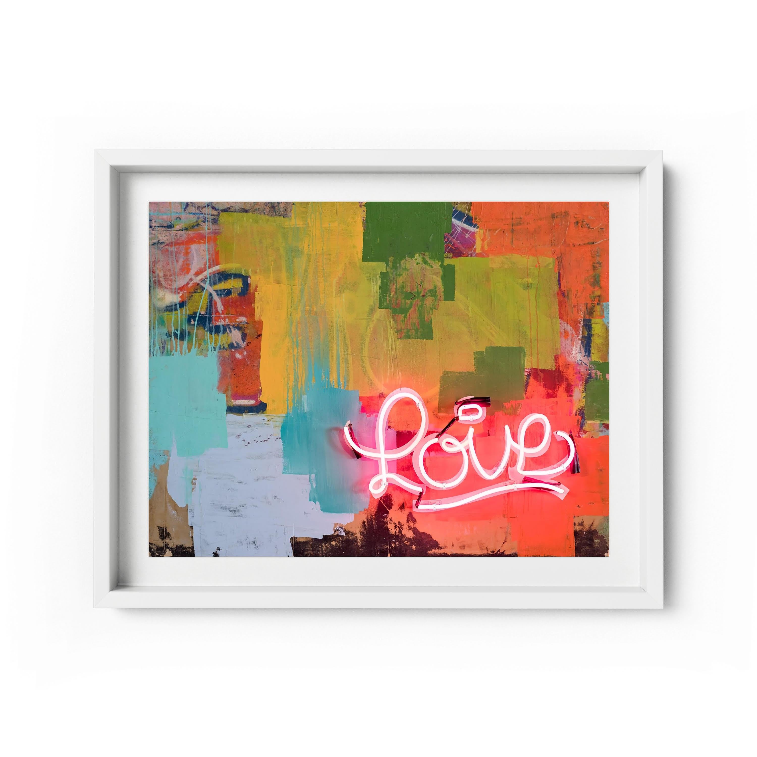 Abstract Print Karlos Marquez - L'amour contre l'amour Love - Impression encadrée à tirage limité - Contemporain - Abstract moderne