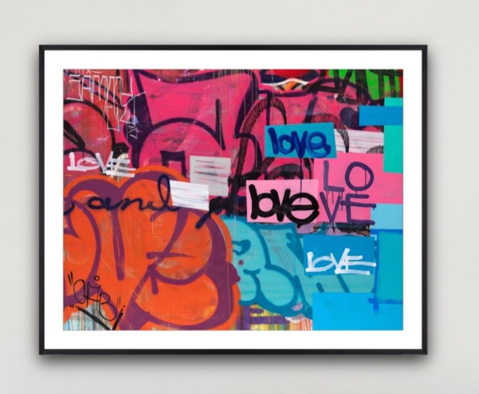 Karlos Marquez Abstract Print - Me & You - Framed Limited Edition Print - Contemporary - Graffiti Inspired