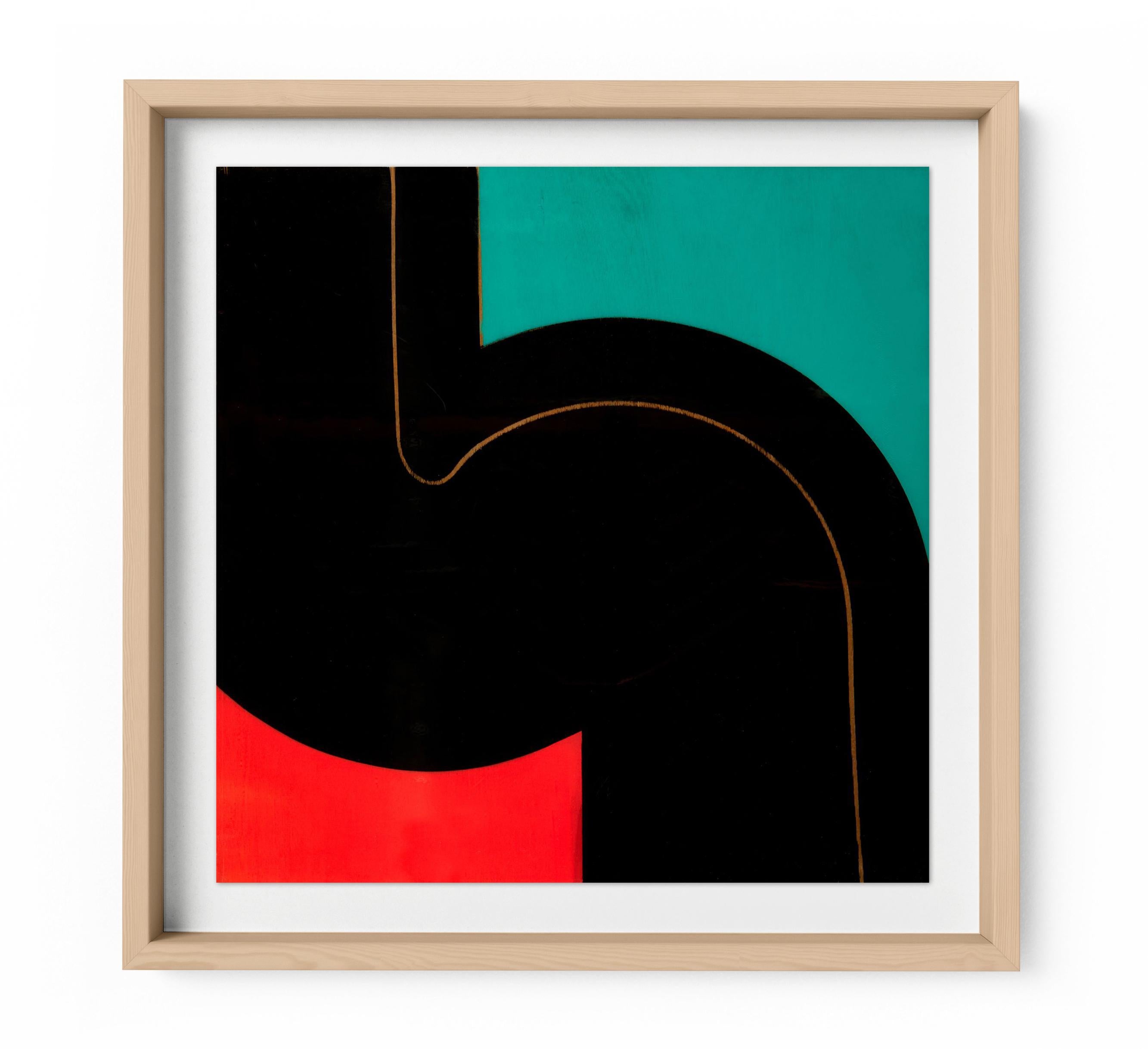Redline - Framed Limited Edition Print - Contemporary - Modern Abstract - Beige Abstract Print by Karlos Marquez