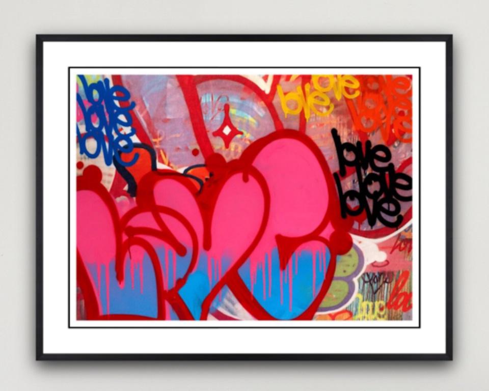 Karlos Marquez Abstract Print - Sweet Love - Framed Limited Edition Print - Contemporary - Graffiti Inspired