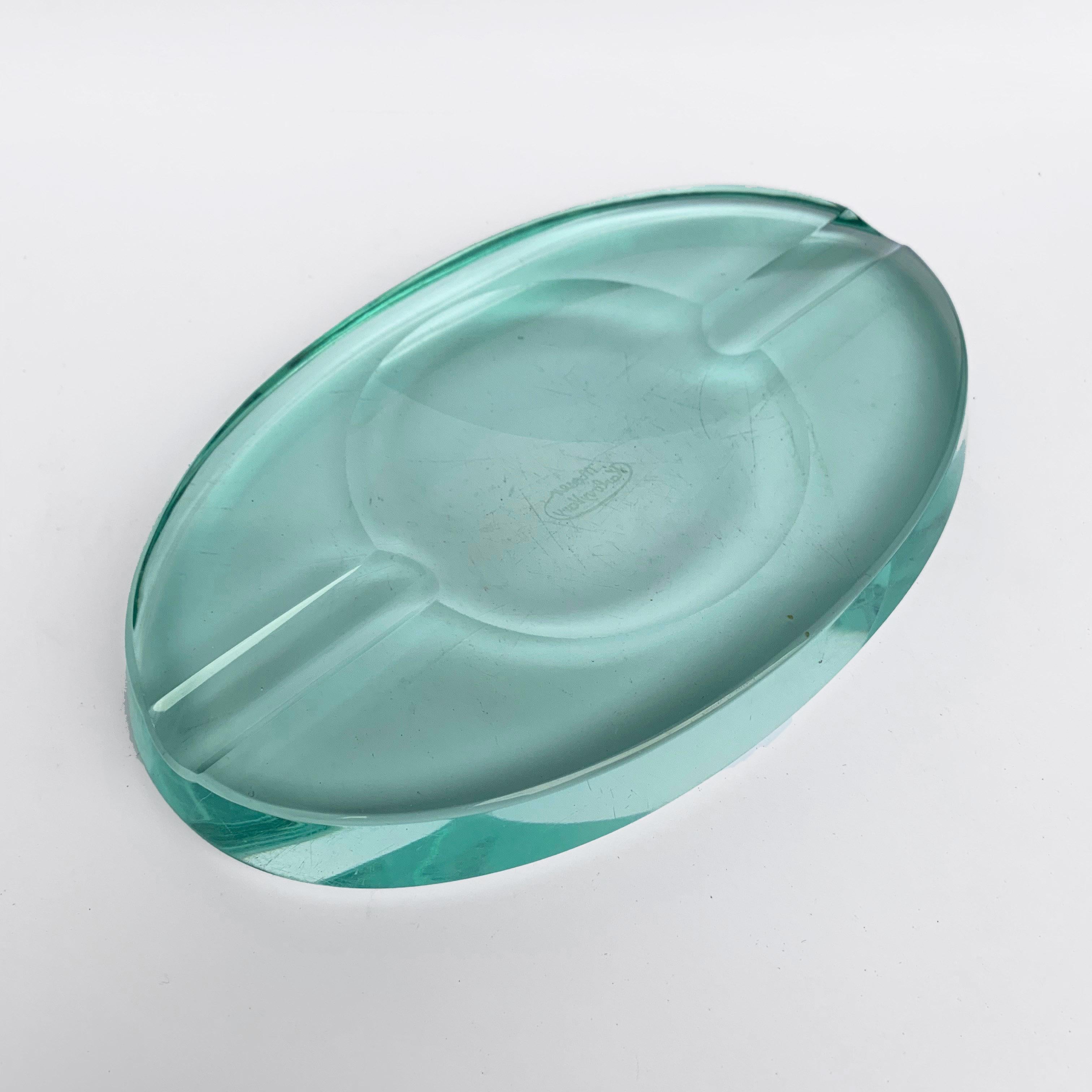 Karlovy Vary Moser, Ashtray Aquamarine Faceted Crystal Czech Republic, 1950s 7