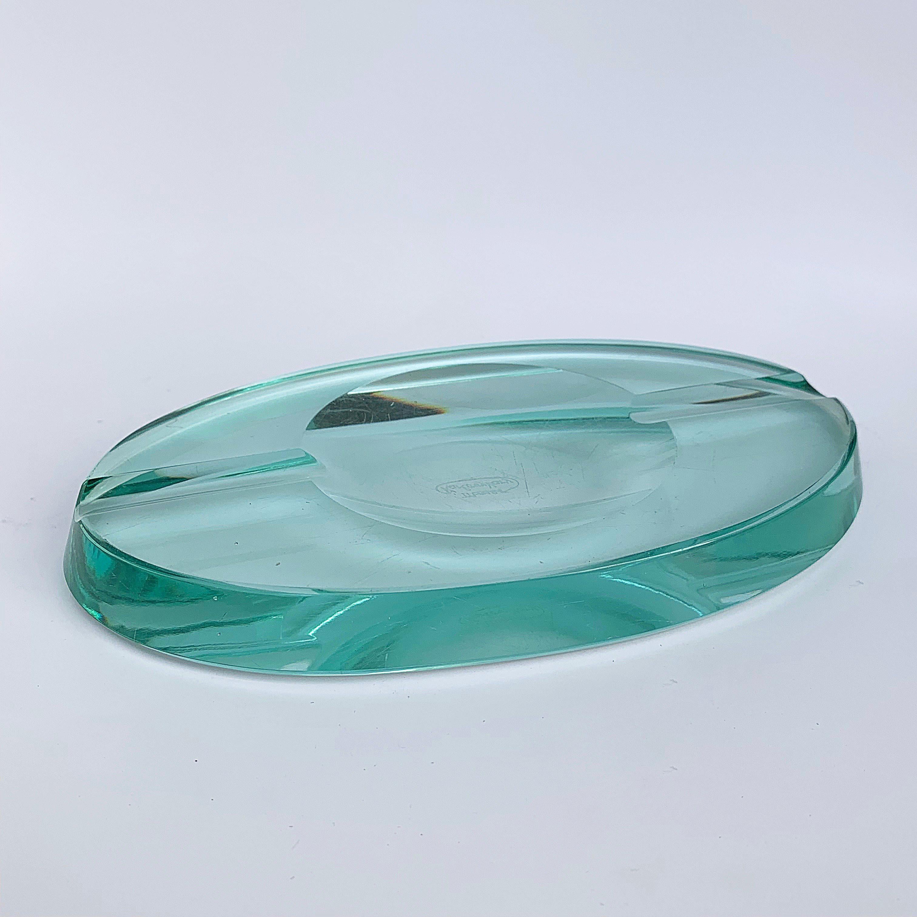 Karlovy Vary Moser, Ashtray Aquamarine Faceted Crystal Czech Republic, 1950s 2