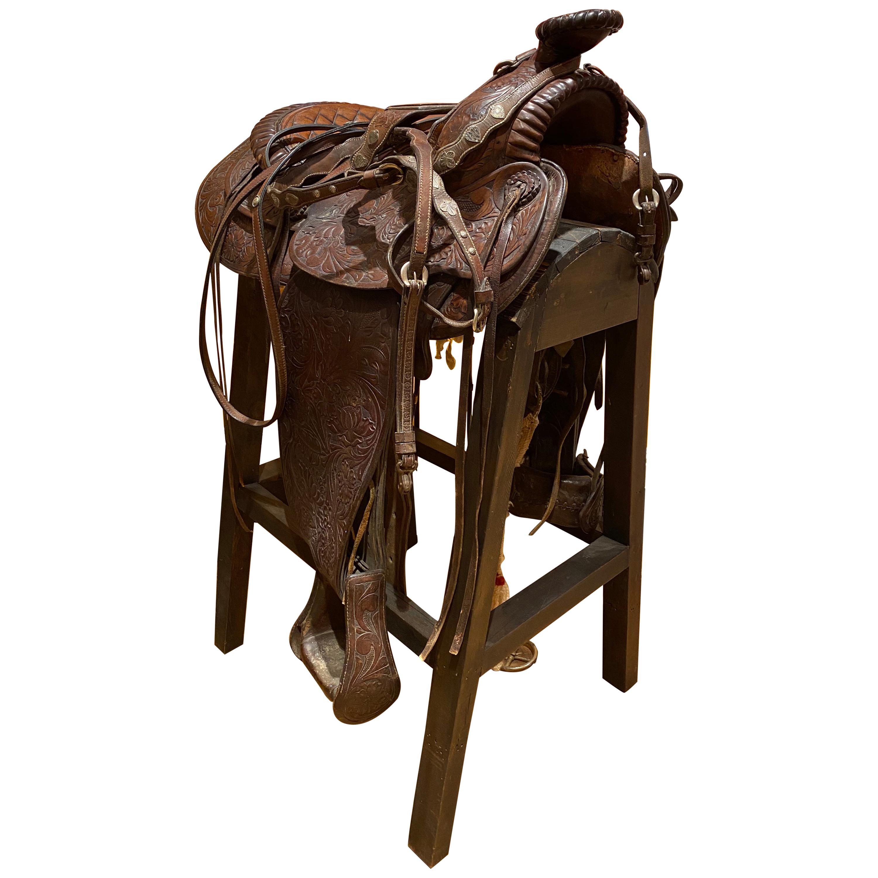 Karl's of Seattle Parade Saddle with Silver Mounts, circa 1930 For Sale