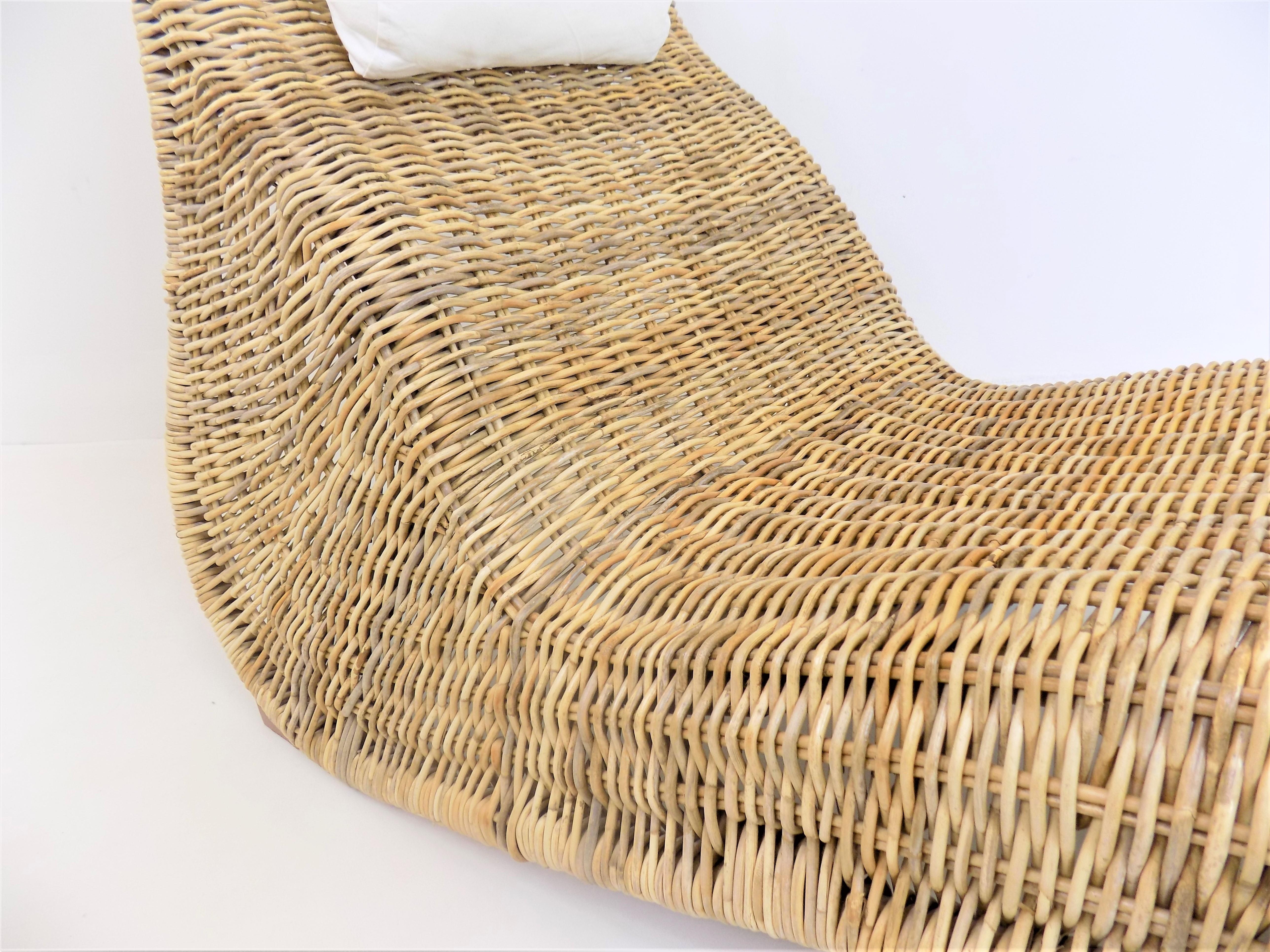 Swedish Karlskrona Rattan Lounger by Carl Öjerstam