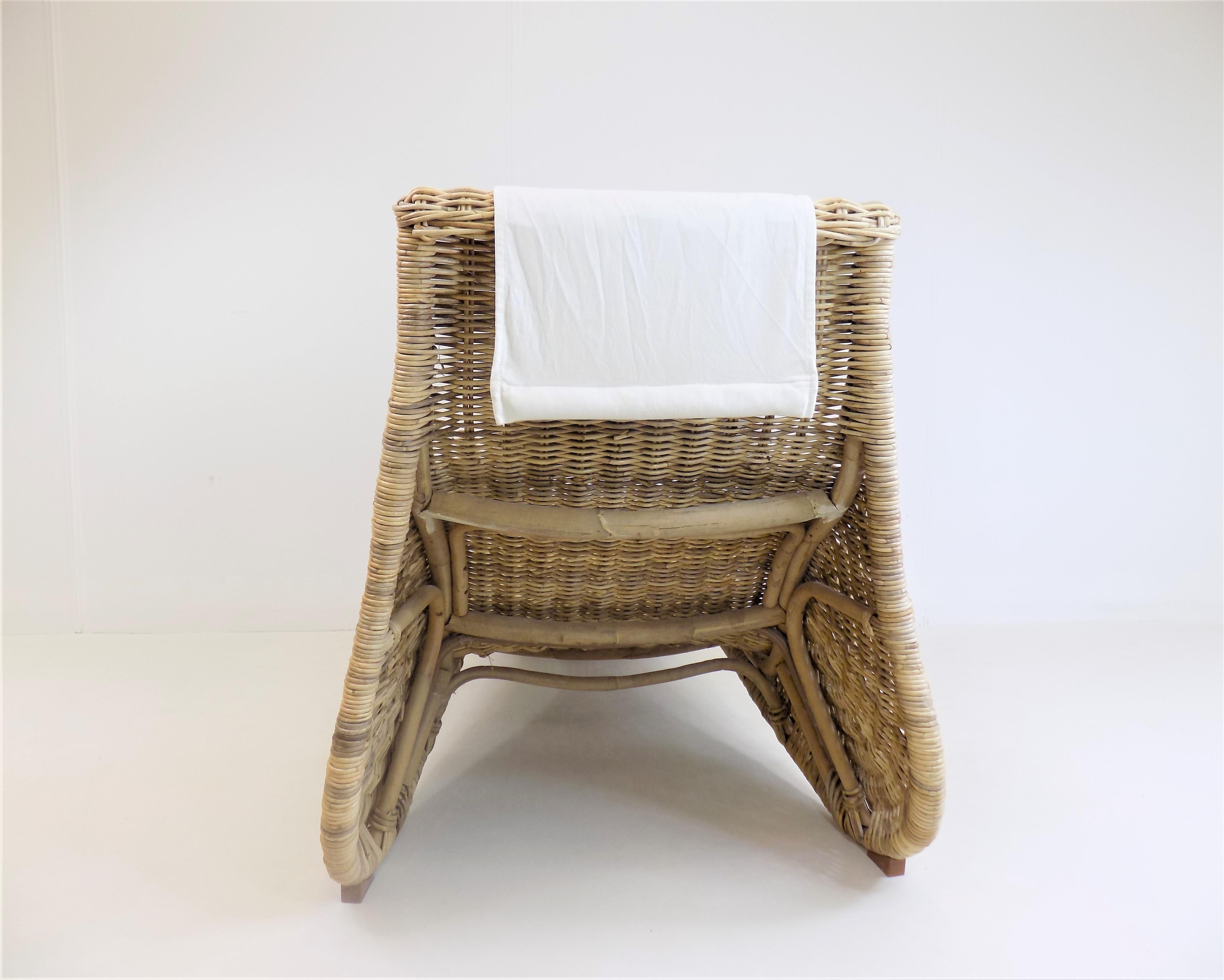 Swedish Karlskrona Rattan Lounger by Carl Öjerstam