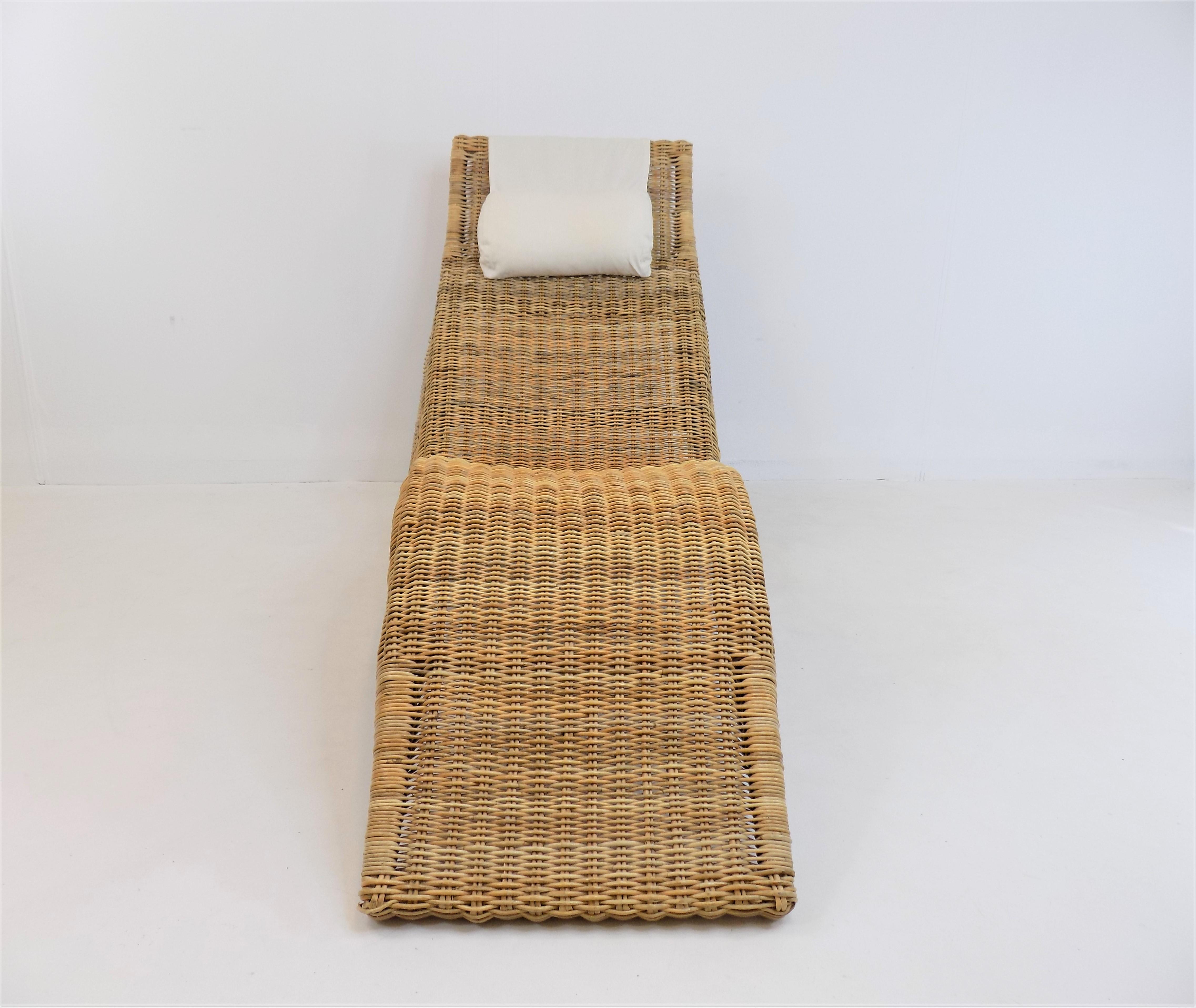 Swedish Karlskrona rattan lounger by Karl Malmvall