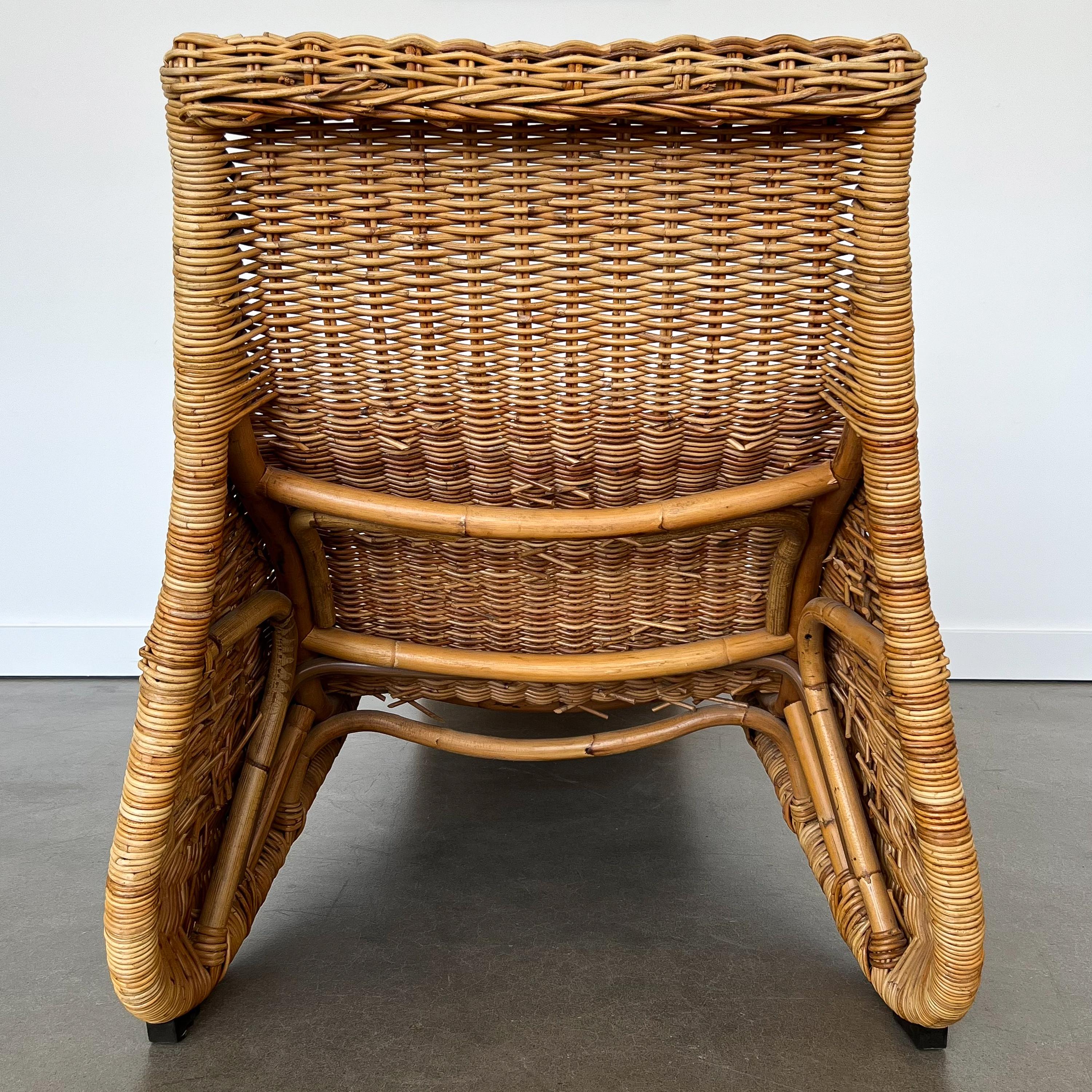 Karlskrona Rattan Wicker Chaise Lounge by Karl Malmvall for Ikea 4