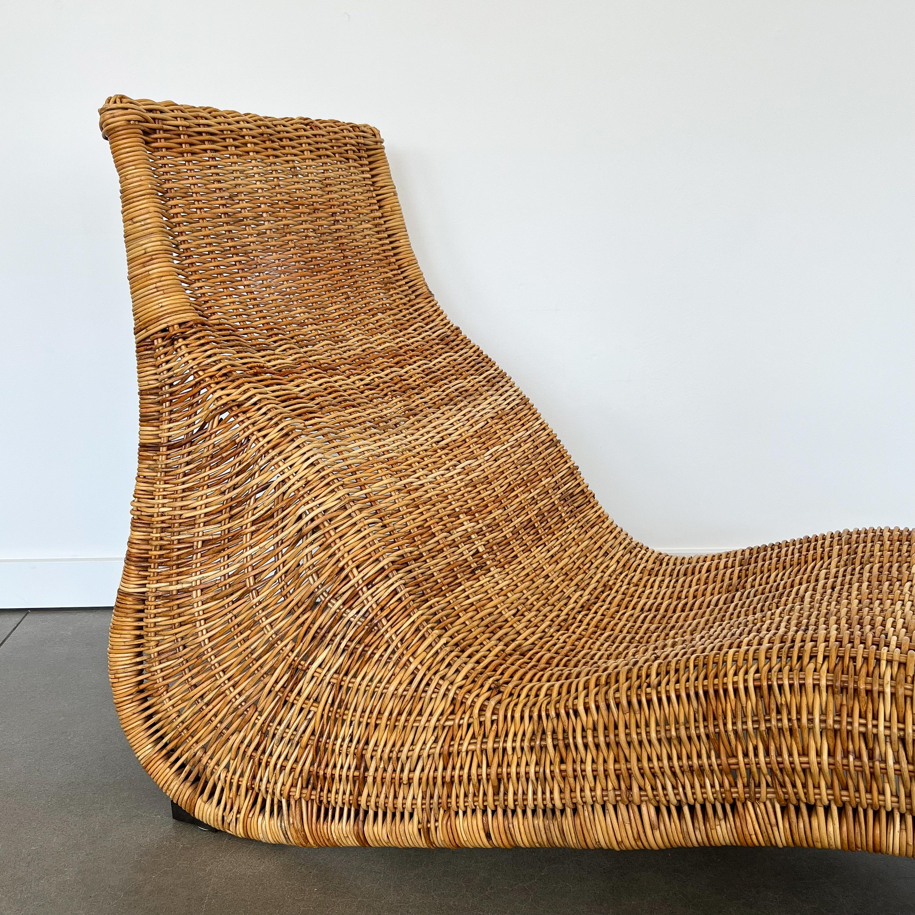 Karlskrona Rattan Wicker Chaise Lounge by Karl Malmvall for Ikea 5