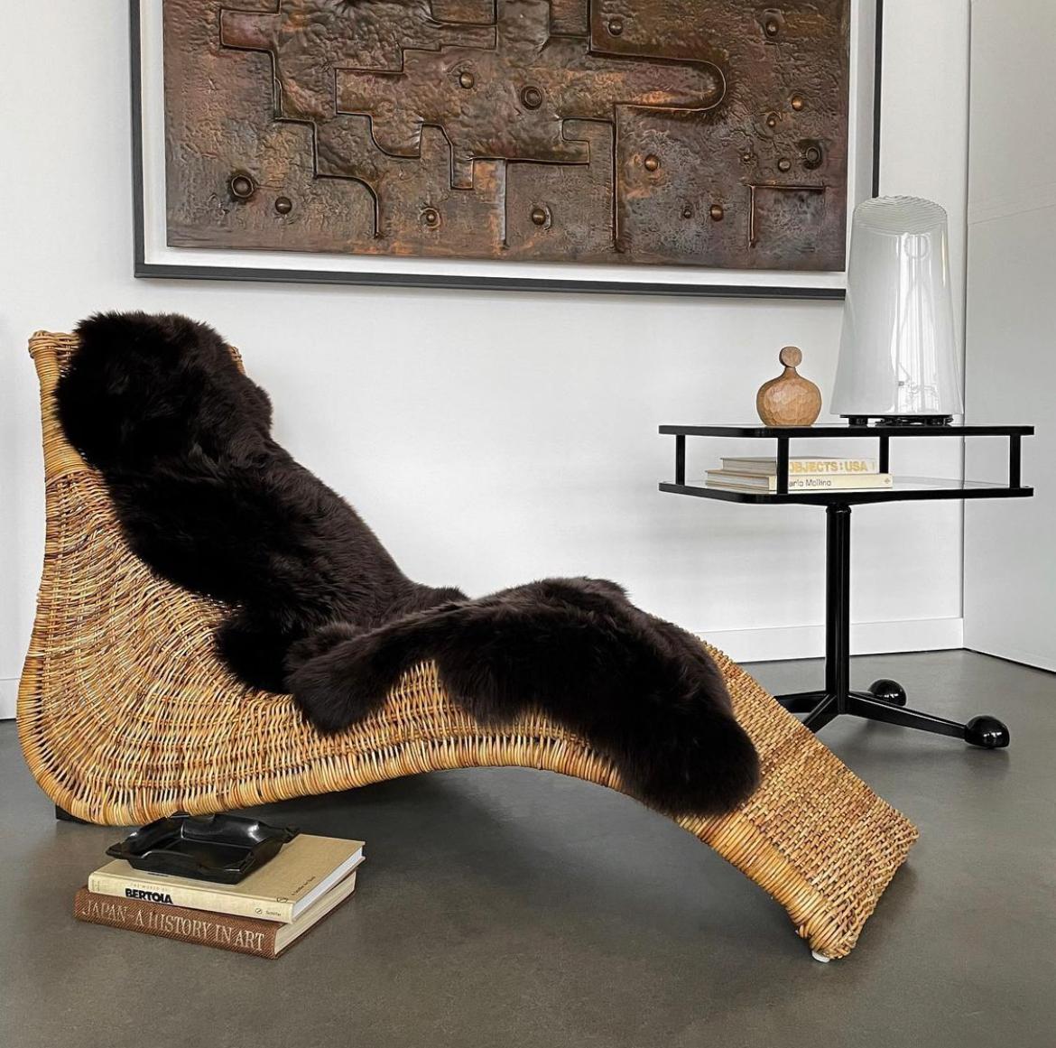 Karlskrona Rattan Wicker Chaise Lounge by Karl Malmvall for Ikea 10
