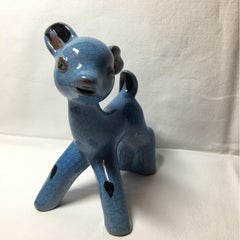 Karlsruhe Majolika Ceramic Deer by Walter Bosse