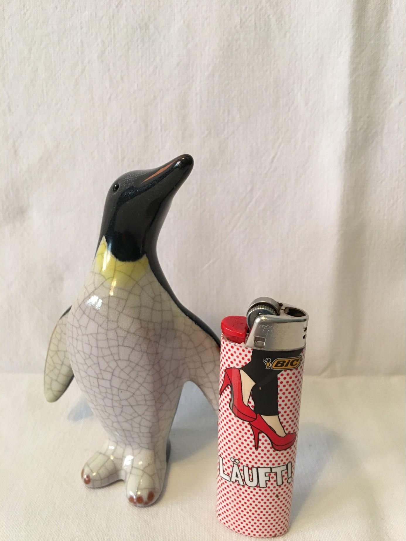 Karlsruhe Majolika Ceramic Penguin by Walter Bosse from 1960's 2
