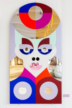 Karma, grande œuvre d'art miroir colorée en plexiglas