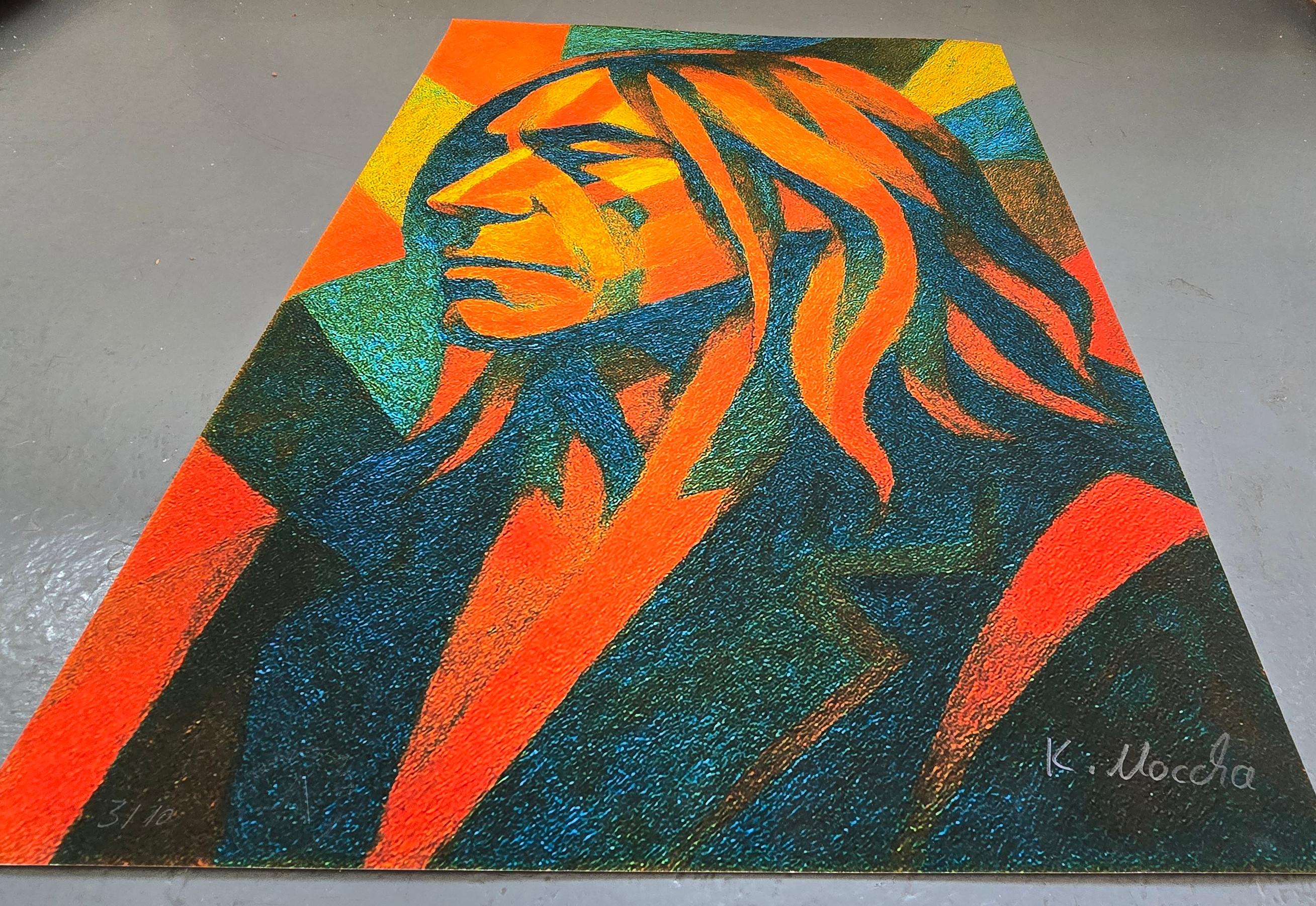 Homage to Iggy Pop (Colorful, Iconic, Punk, Cubism, Pop Art) For Sale 1