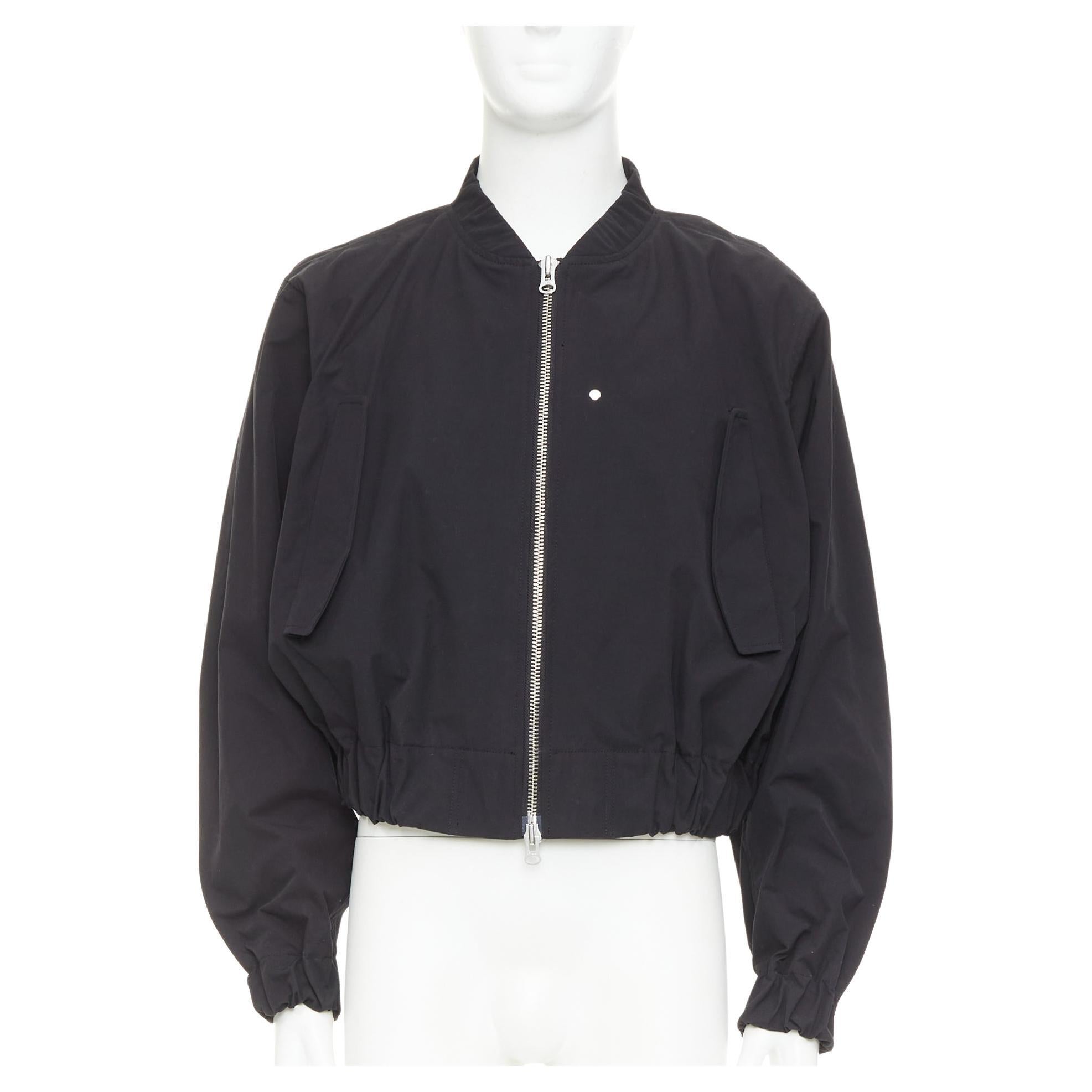 KARMUEL YOUNG Cazadora bomber con cremallera de algodón rígido negro IT48 M