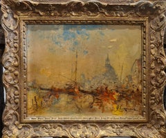 Antique Impressionist view of Venice, San Giorgio