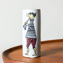 "Karneval" Faience vase by Stig Lindberg, Gustavsberg, Sweden, 1950s