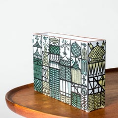"Karneval" Faience vase by Stig Lindberg, Gustavsberg, Sweden, 1950s