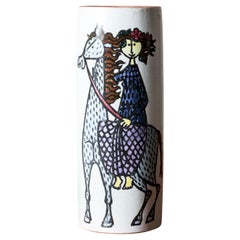 "Karneval" Faience vase by Stig Lindberg, Gustavsberg, Sweden, 1950s