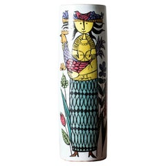 "Karneval" Faience vase by Stig Lindberg, Gustavsberg, Sweden, 1950s