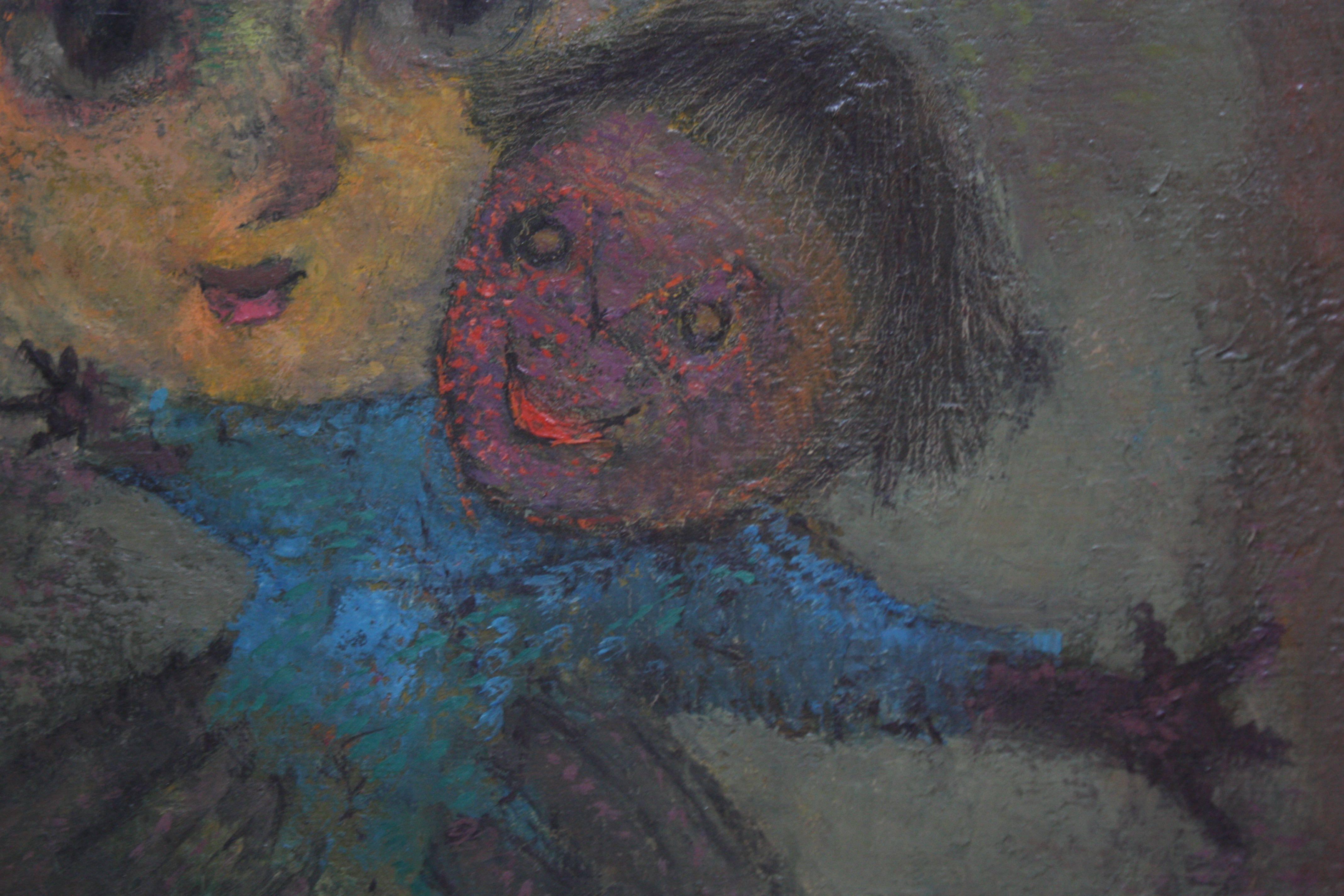 Karnig Nalbandian 'Blaue Puppe' Öl auf Leinwand:: 1953 im Zustand „Hervorragend“ in Brooklyn, NY