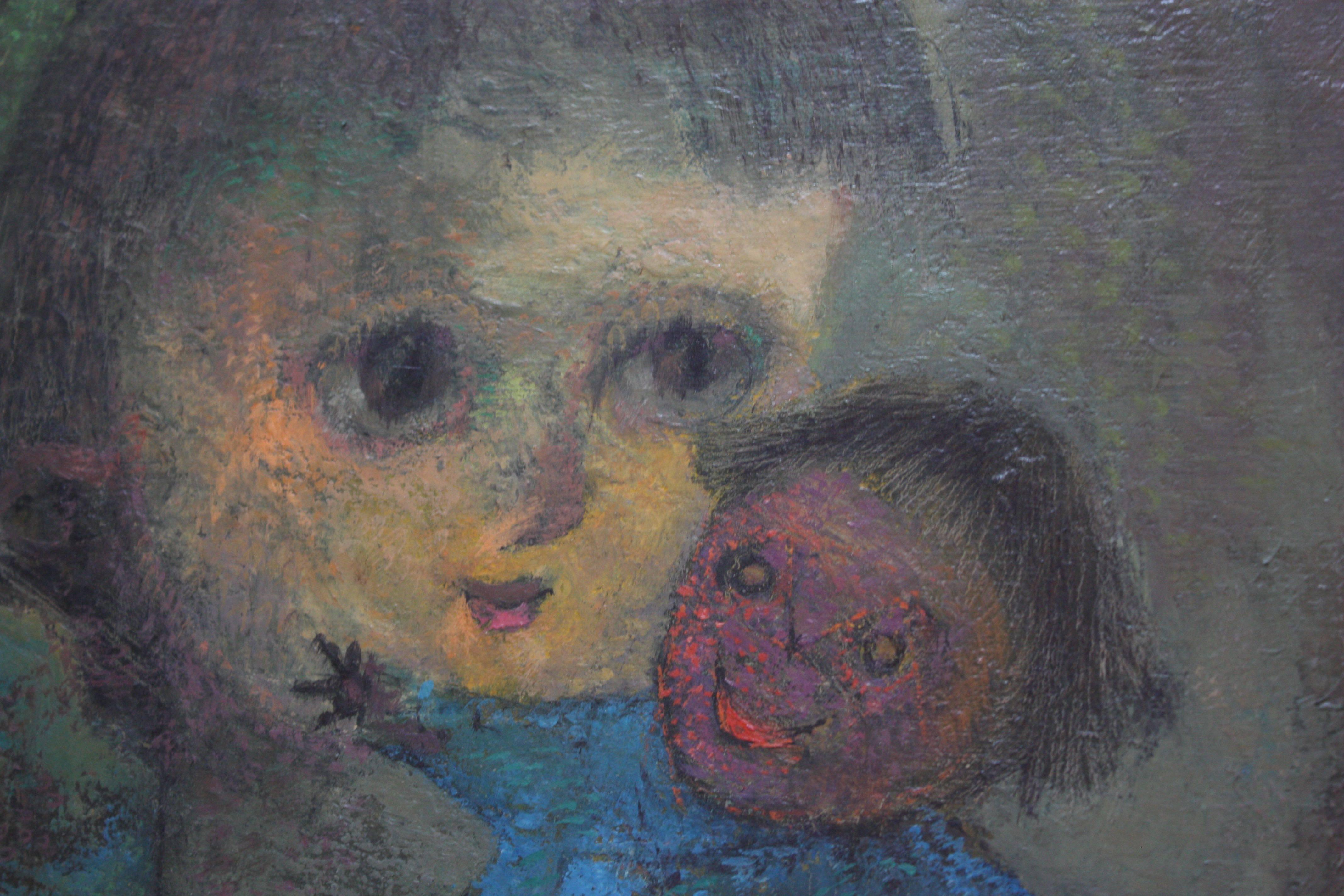 Karnig Nalbandian 'Blaue Puppe' Öl auf Leinwand:: 1953 (Mitte des 20. Jahrhunderts)